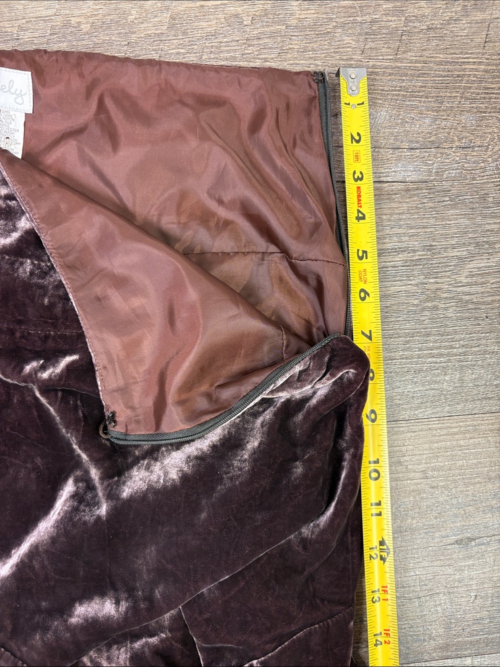 SOLD IN STORE Neely Brown Silk Blend Velvet Ruffle Hem Midi Skirt M - Picture 7 of 10